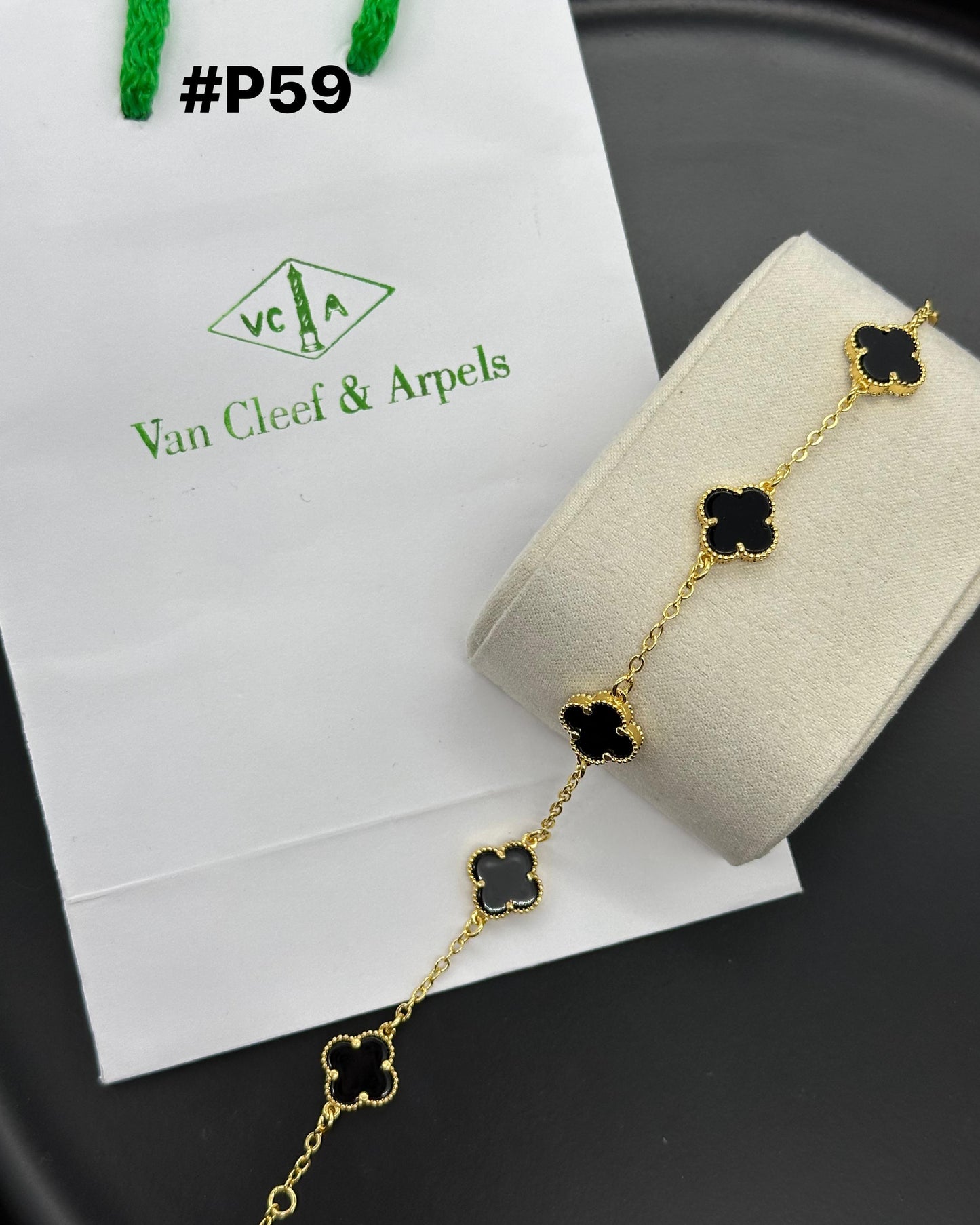 van Cleef pulsera chapa de oro